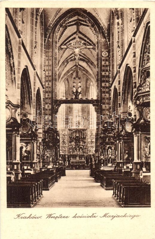 Krakow, Wnetcze kosciota Marjaciego / interior of St. Mary's church