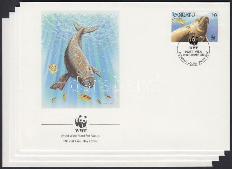 WWF dugong set 4 FDC, WWF: Dugong sor 4 db FDC-n