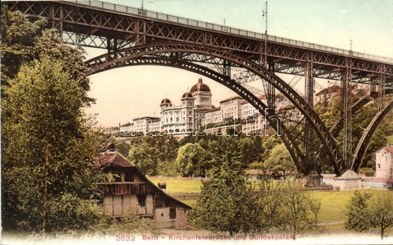 Bern, Kirchenfeldbrücke und Bundespalast / bridge, federal palace