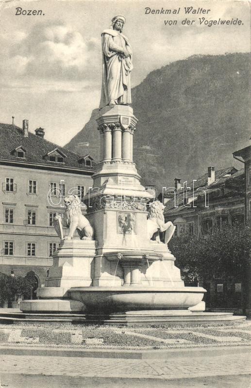 Bolzano, Bozen (Tyrol); Denkmal Walter von der Vogelweide / statue