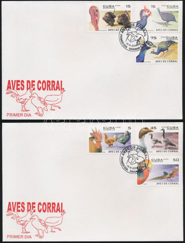 Bird; poultry set 2 FDC, Madár; Baromfi sor 2 FDC