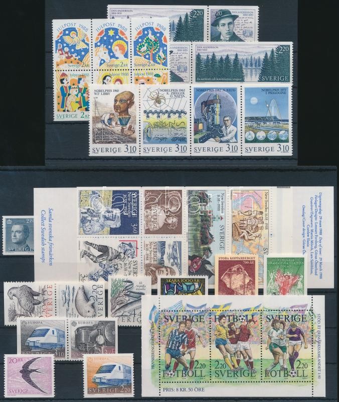 7 sets and 2 stamps and 1 stamp-booklet and 1 stamp-booklet sheet, 7 db sor, 2 önálló bélyeg, 1 bélyegfüzetlap és 1 bélyegfüzet