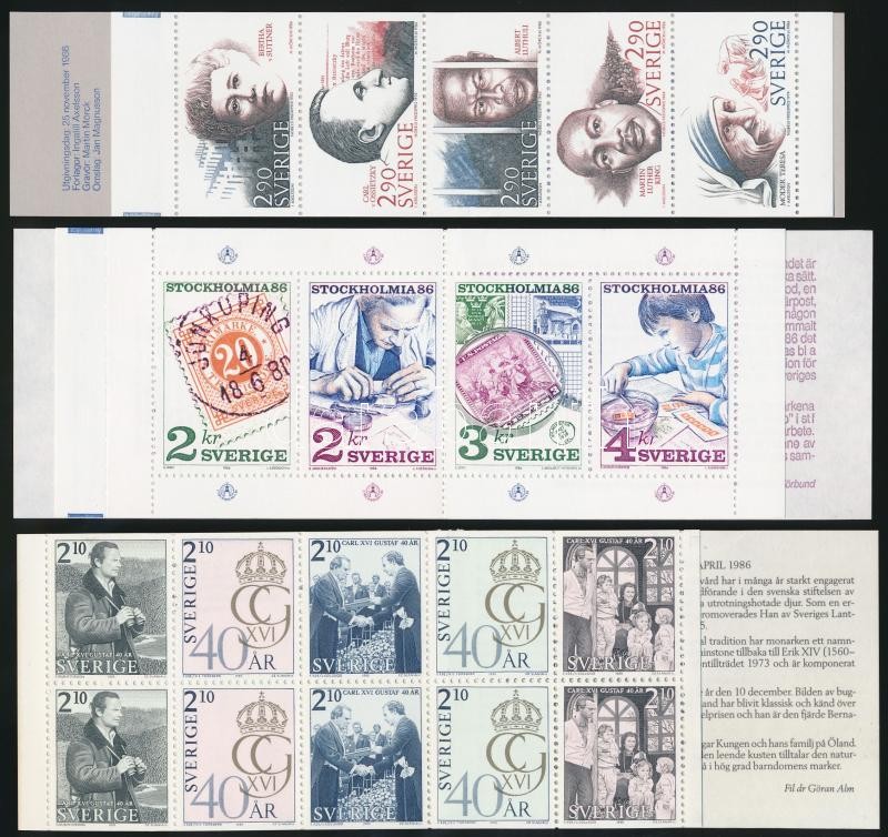 3 db bélyegfüzet, 3 stamp-booklets