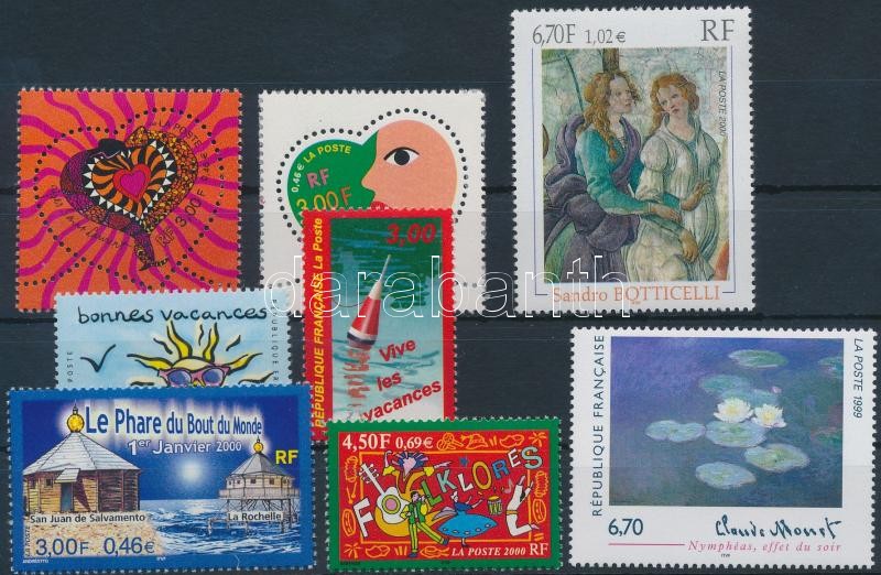 1999-2000 1 sor + 6 klf önálló érték, 1999-2000 1 set + 6 stamps