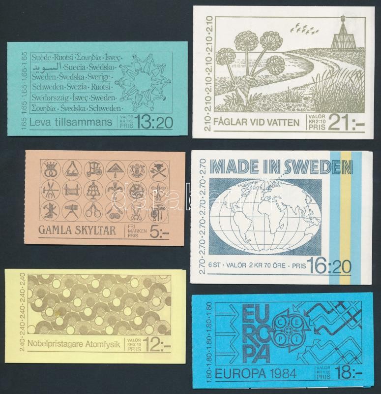 1982-1991 6 klf bélyegfüzet, 1982-1991 6 stamp-booklets