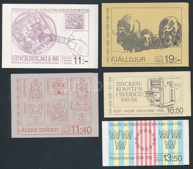 1983-1986 5 klf bélyegfüzet, 1983-1986 5 stamp-booklets