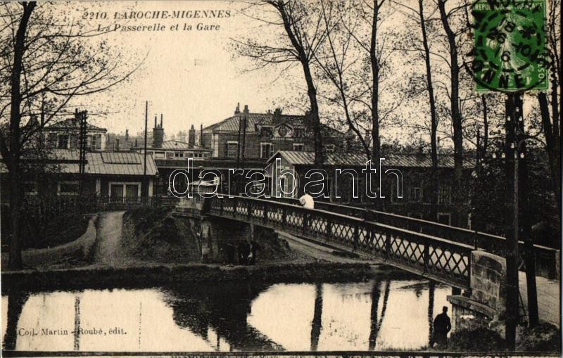 Migennes ; Gare de Laroche-Migennes La Passerelle et la Gare / railway station, bridge, TCV card