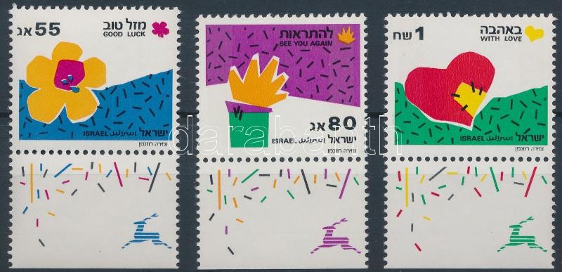 Üdvözlőbélyeg tabos sor, Greetings stamps set with tab