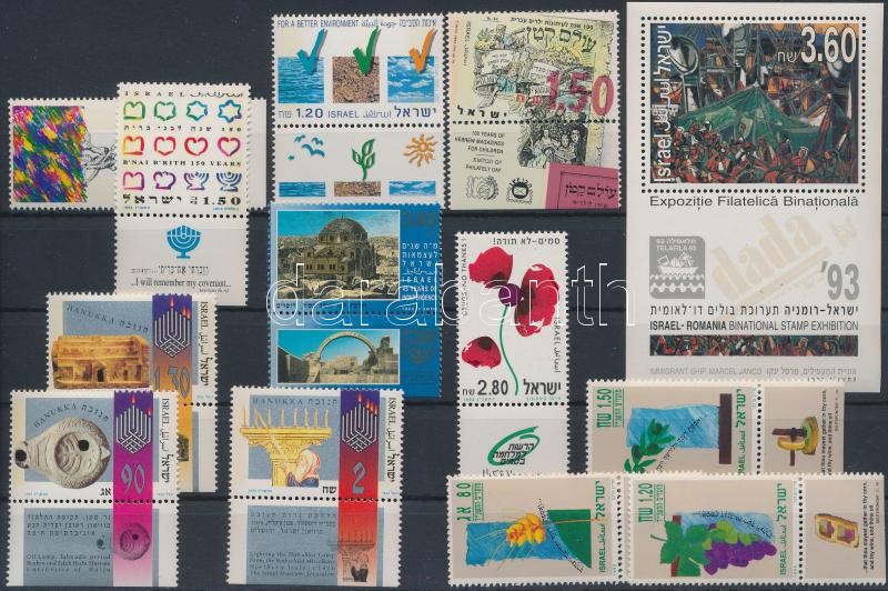 12 diff stamps with tab + 1 block, 12 klf tabos bélyeg és 1 blokk