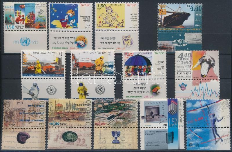 13 diff stamps with tab, 13 klf tabos bélyeg