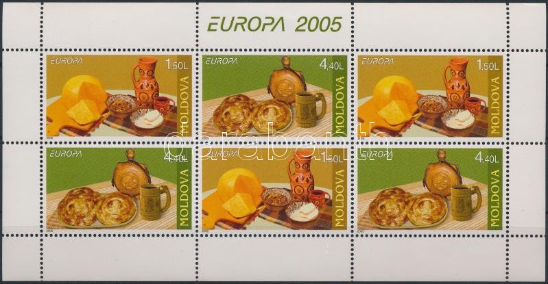 Europa CEPT, Gasztronómia bélyegfüzet lap, Europa CEPT, Gastronomy stamp-booklet sheet