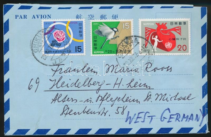 Airmail cover to West Germany, Légi levél NSZK-ba
