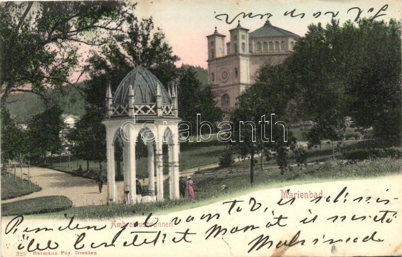 Marianske Lazne, Marienbad; Ambrosiusbrunnen / fountain