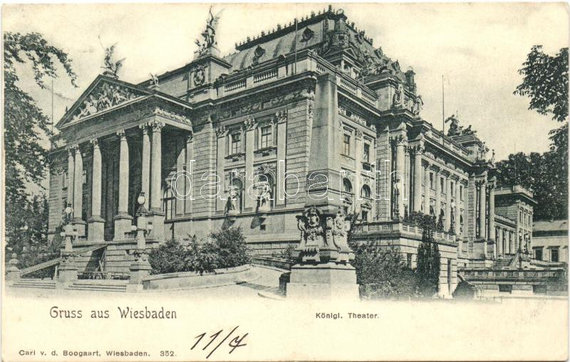 Wiesbaden, Köngliche Theater / Royal Theater, statue