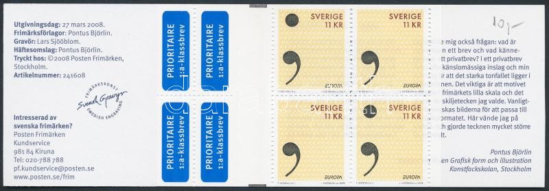 Europa CEPT, The letter stamp-booklet, Europa CEPT, A levél bélyegfüzet