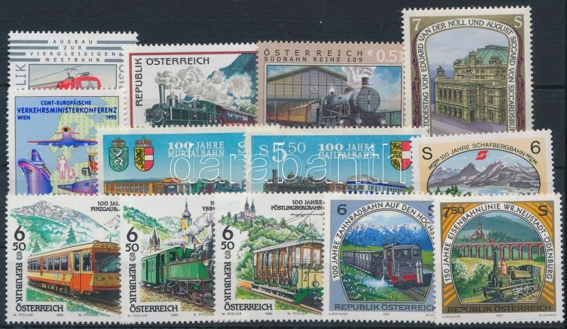 1993-2002 Railway 13 stamps, 1993-2002 Vasút motívum 13 db. bélyeg
