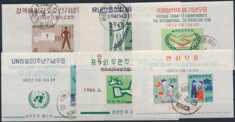 South Korea 1961-1966 6 blocks, Dél Korea 1961-1966 6 klf blokk
