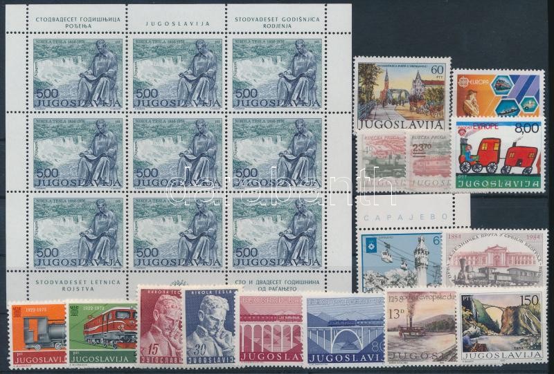 1953-1988 Railway 15 diff stamps with set + 1 minisheet, 1953-1988 Vasút motívum 15 db klf bélyeg, közte sorok + 1 db kisív
