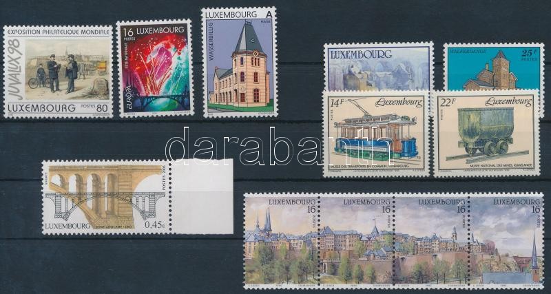1991-2003 Történelmi kilátás Luxemburgra 9 klf bélyeg közte vízszintes négyescsík, 1991-2003 Historical View of Luxembourg 9 diff stamps