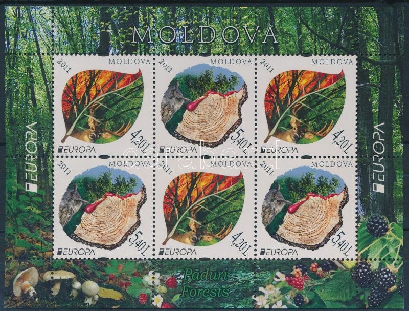 Europa CEPT, Az erdő bélyegfüzet lap, Europa CEPT, Forest stamp booklet sheet