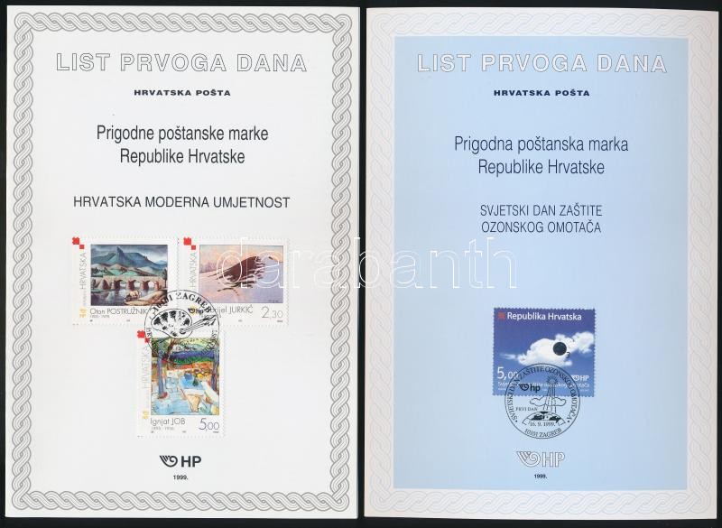 1996-2000 4 diff first-day commemorative sheet, 1996-2000 4 klf elsőnapi emléklap