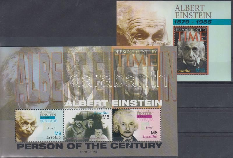 Death Anniversary of Einstein minisheet + block, Einstein halálának 50. évfordulója kisív + blokk