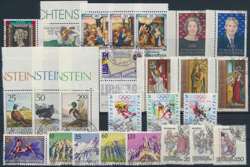 1990-1991 25 db bélyeg, közte teljes sorok és ívszéli értékek, 1990-1991 25 stamps