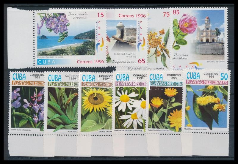 1994-1996 Virágok 2 db ívszéli sor, 1994-1996 Flowers 2 margin set