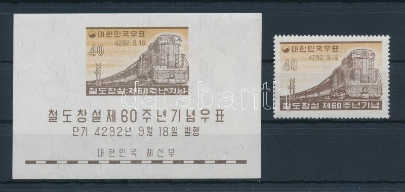 Definitive stamp + block, Fogazott bélyeg + blokk