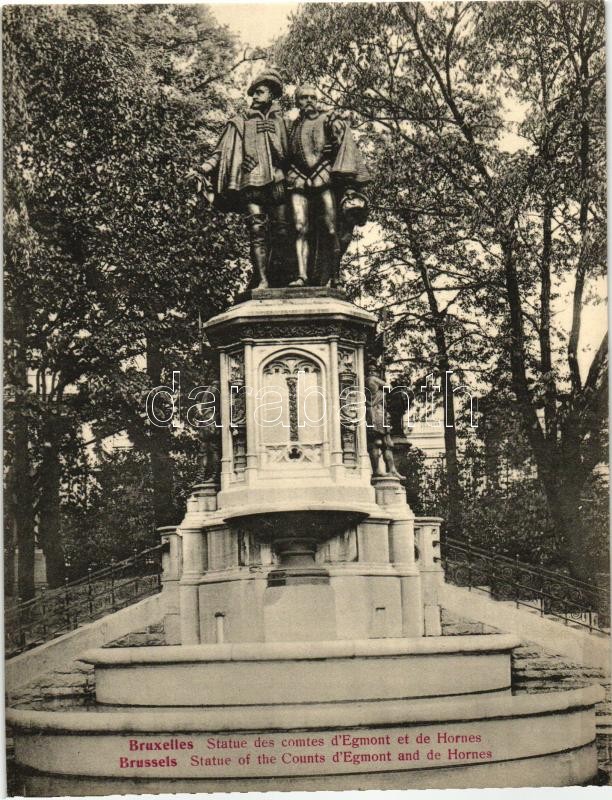 Brussels, Bruxelles; Statue of the Counts d'Egmont and de Hornes (17,8 cm x 13,6 cm)