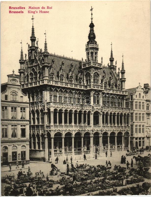 Brussels, Bruxelles; King's House, market (17,8 cm x 13,6 cm)