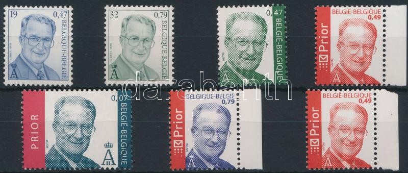 2000-2003 7 db II. Albert király bélyeg, közte ívszéli értékek, 2000-2003 7 King Albert stamps