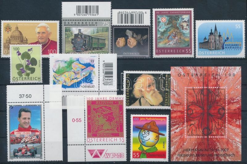 2006-2007 11 stamps + 1 block, 2006-2007 11 klf bélyeg + 1 db blokk