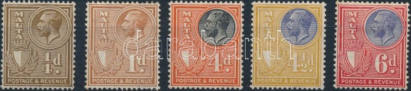 5 definitive stamps, 5 klf Forgalmi bélyeg