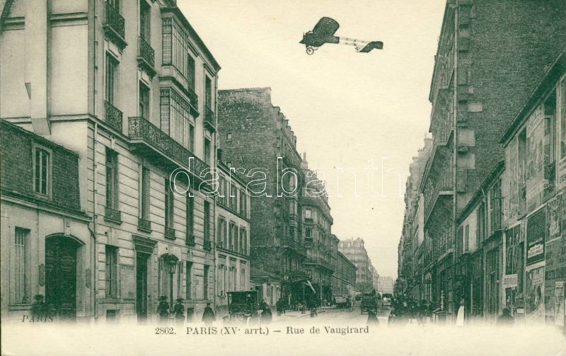 Paris, Rue de Vaugirard / street, aeroplane, automobile
