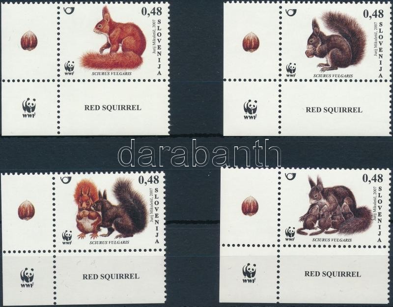 WWF: Európai vörös mókus ívsarki sor, WWF: European red squirrel corner set