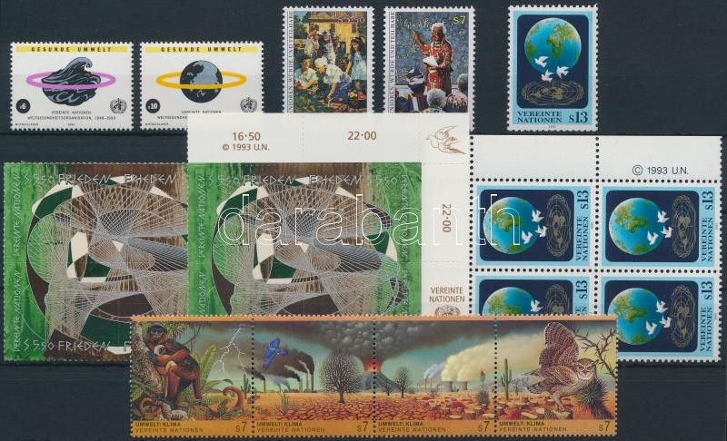21 stamps with set + block of 4, 21 db bélyeg, közte sorok és négyestömbök