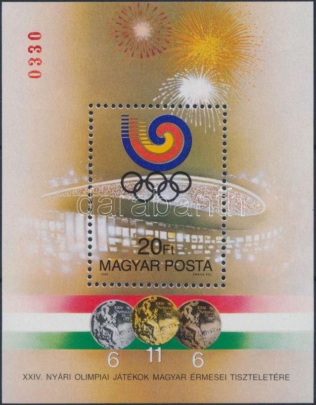 Olimpiai érmesek (V.) Szöul ajándék blokk, Olympic medalists (V.) block present of the post