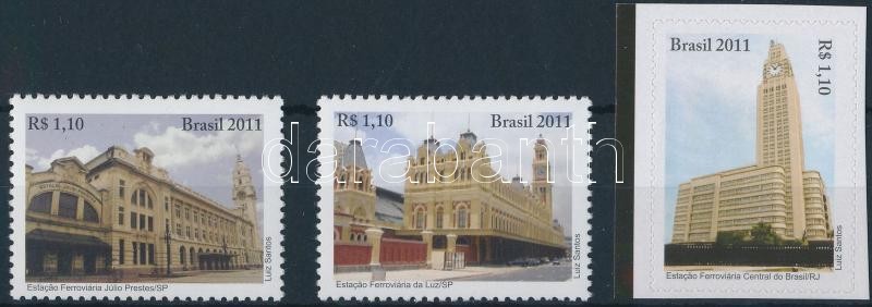 Stations (I+II) self-adhesive margin stamp + set, Állomások (I+II) öntapadós ívszéli bélyeg + sor