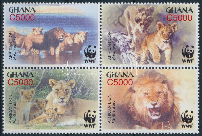 WWF Lions block of 4, WWF: Oroszlánok négyestömb