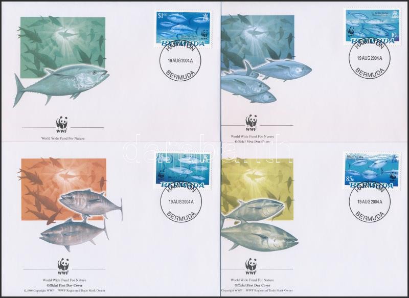 WWF Bluefin tuna set 4 FDC, WWF Kékúszójú tonhal sor 4 FDC-n