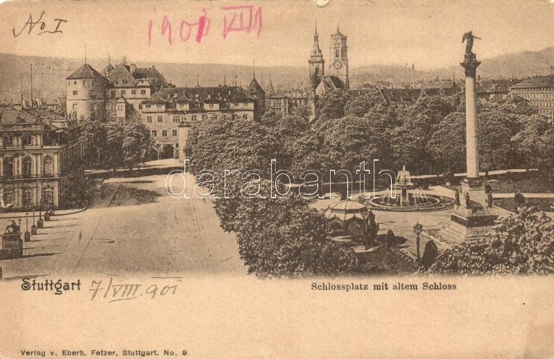 Stuttgart, Schlossplatz mit altem Schloss / sqaure, castle