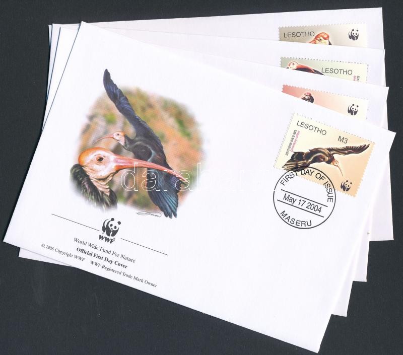 WWF: Madarak sor 4 db FDC-n, WWF Birds set 4 FDC