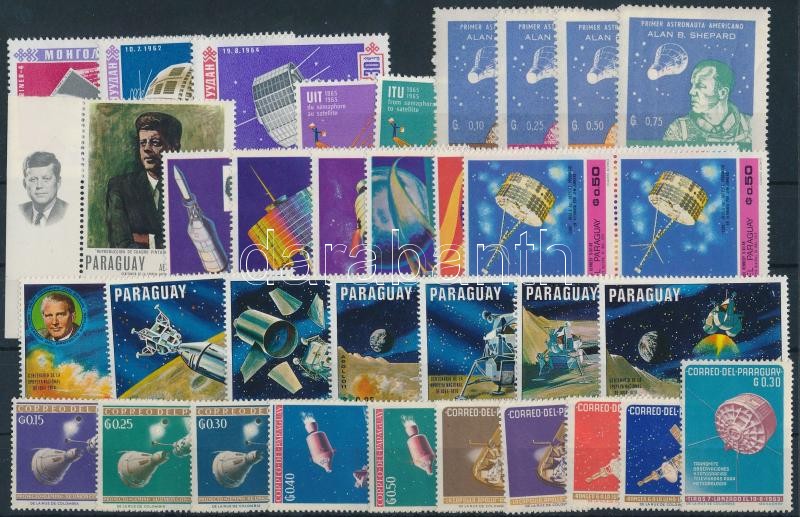 Space Research 1961-1964 25 stamps + 6 pairs, Űrkutatás motívum 1961-1964 25 klf önálló érték + 6 klf pár