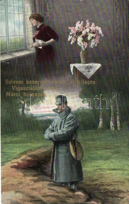 I. világháborús romantikus katonai lap, WWI romantic military postcard