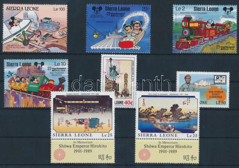 1986-1990 8 stamps, 1986-1990 8 db bélyeg