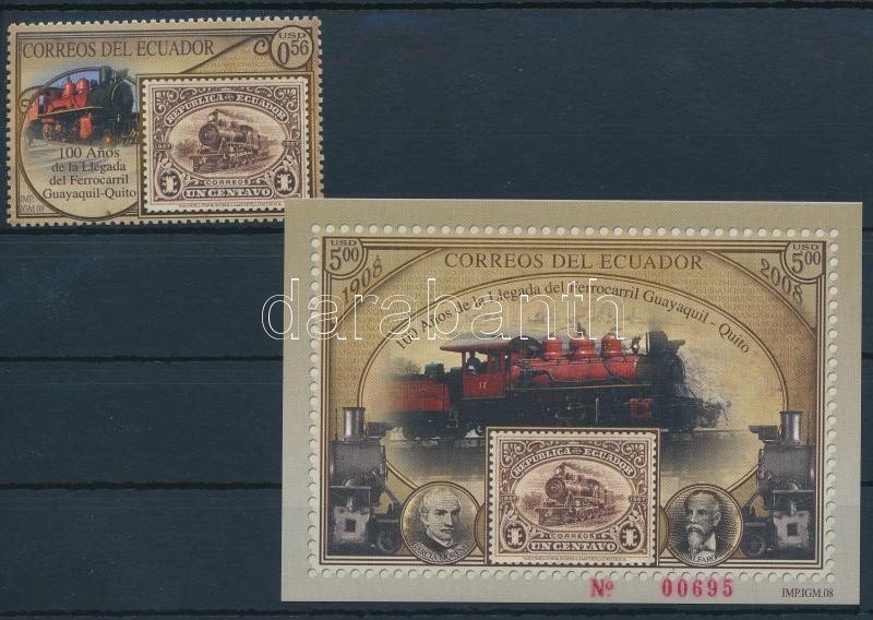Vonat bélyeg + blokk, Train stamp + block