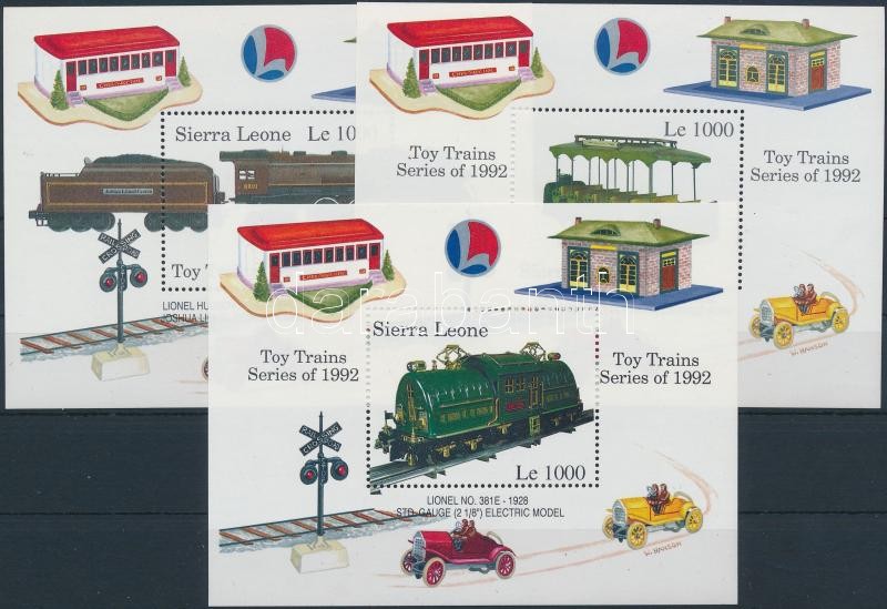Stamp Exhibition GENOVA, Model trains mini sheet set + blockset, Bélyegkiállítás GENOVA, modell vonatok kisívsor + blokksor