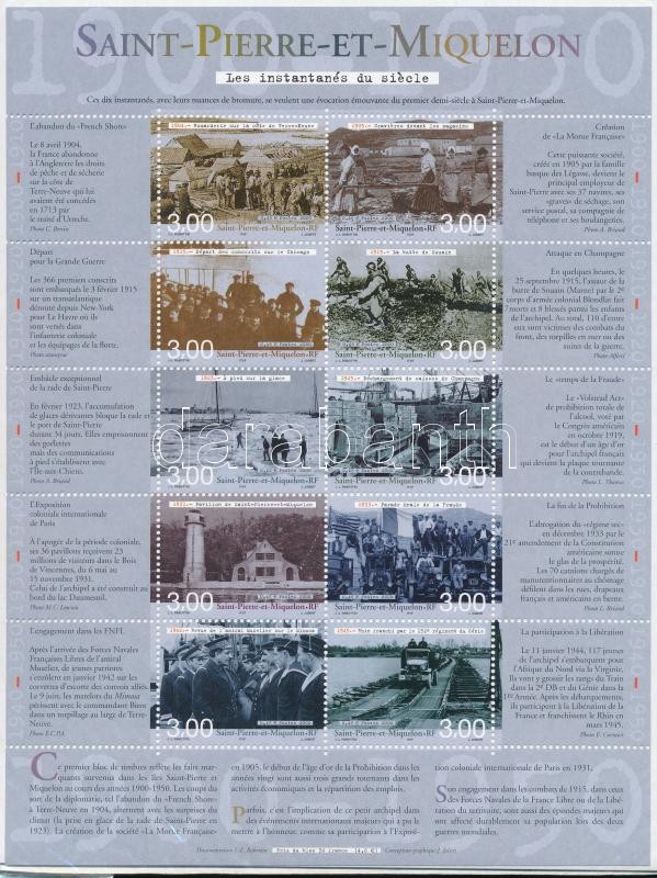 Screenshots of the XX. century mini sheet, Pillanatképek a XX. századból kisív