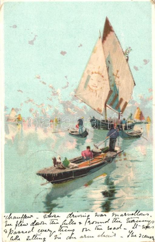 Boat, litho, Csónak, litho